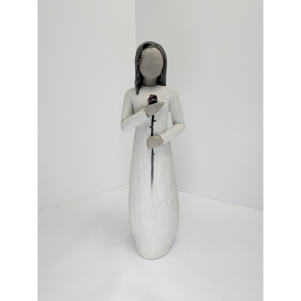 Demdaco Willow Tree "Love" Woman Holding‎ Rose/Flower Figurine EUC